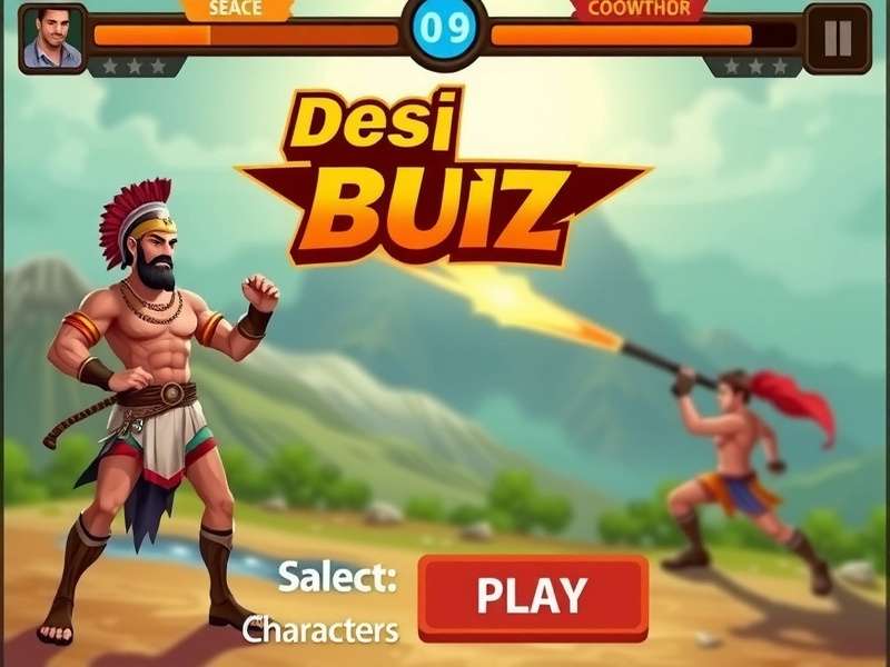 Desi Warrior Blitz gameplay screenshot showing Indian warrior character