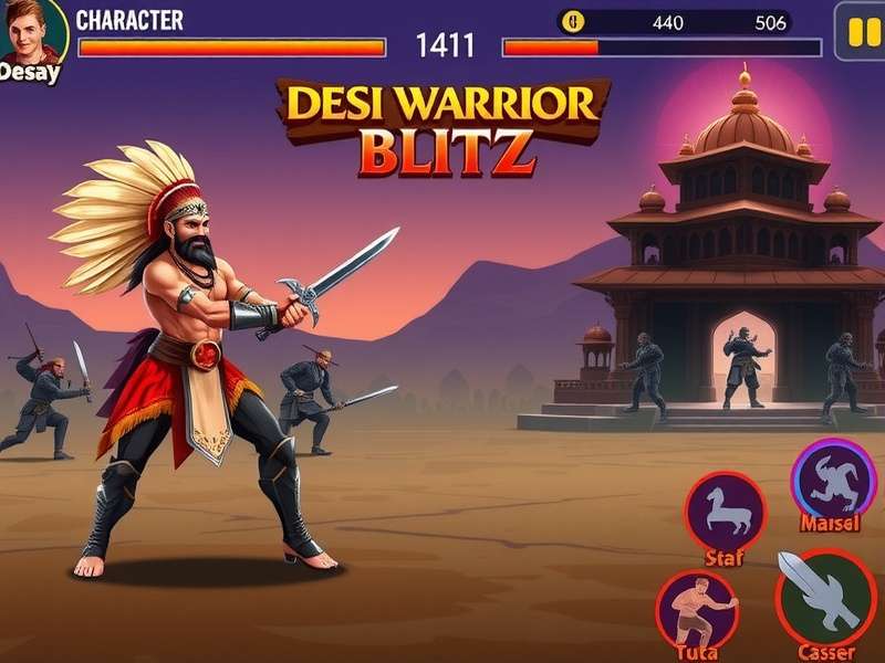 Desi Warrior Blitz character selection screen